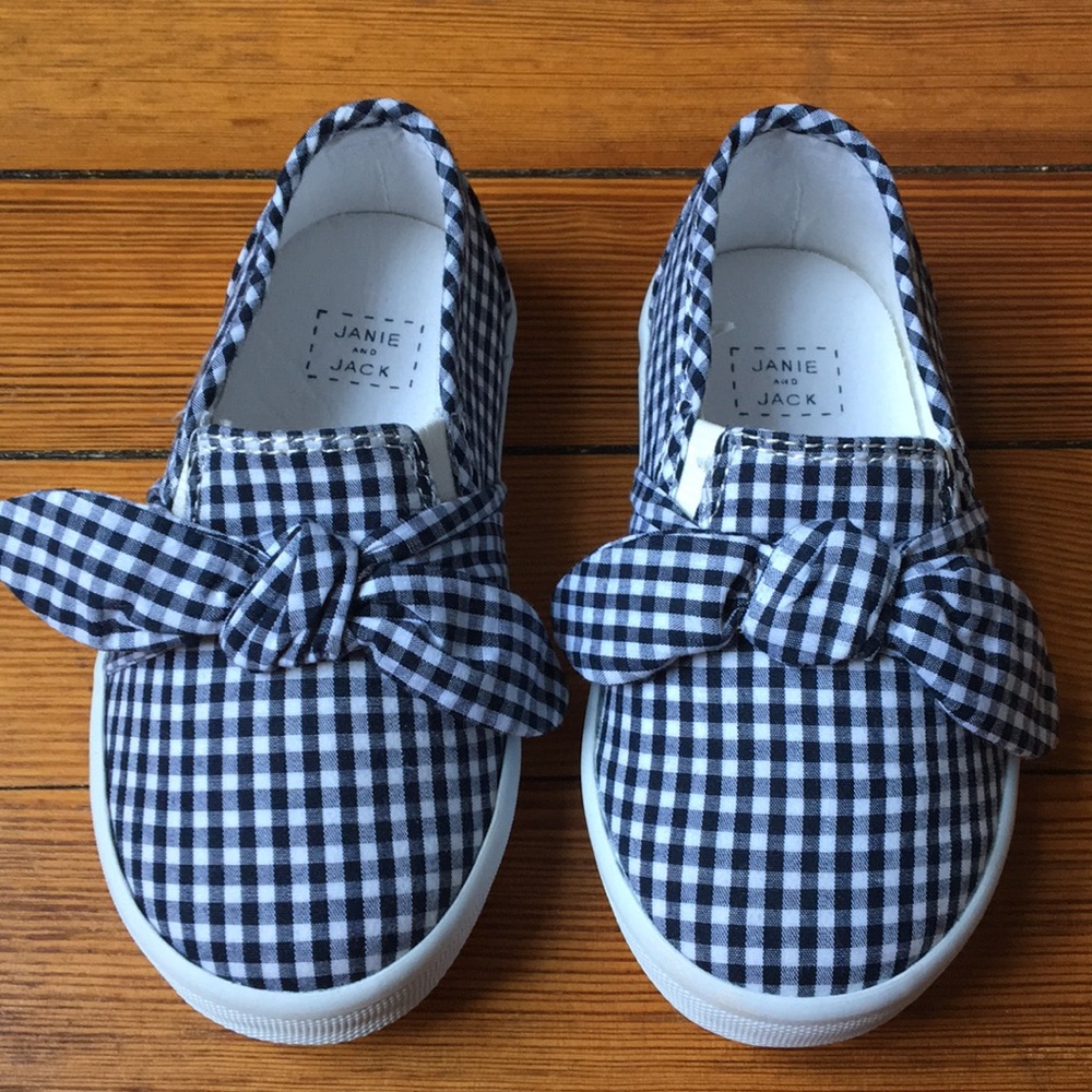 NWOT Janie and Jack gingham slipons Size 6